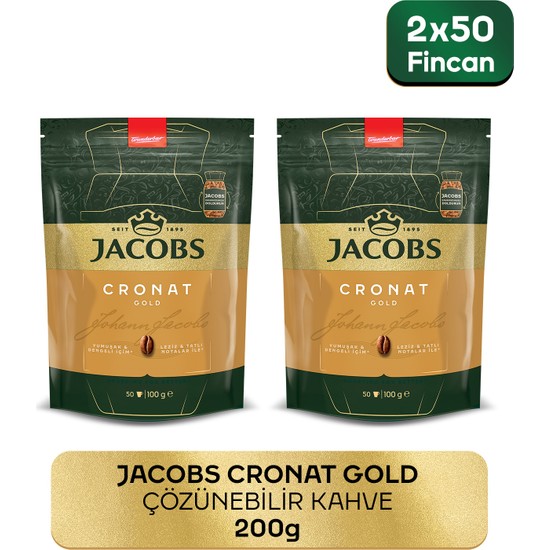 Jacobs Cronat Gold Granül Kahve 200 gr Özel Kavrulmuş Lezzetli ve Aromalı Türkiye Menşeli