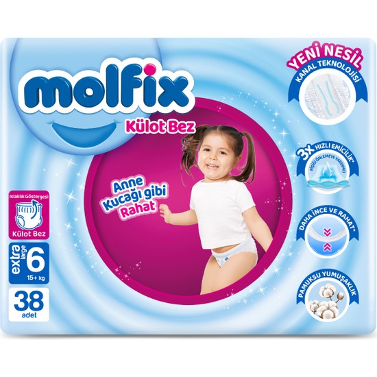 Molfix Külot Bebek Bezi 6 Beden Extra Large 38 Adet Bez Jumbo Paket