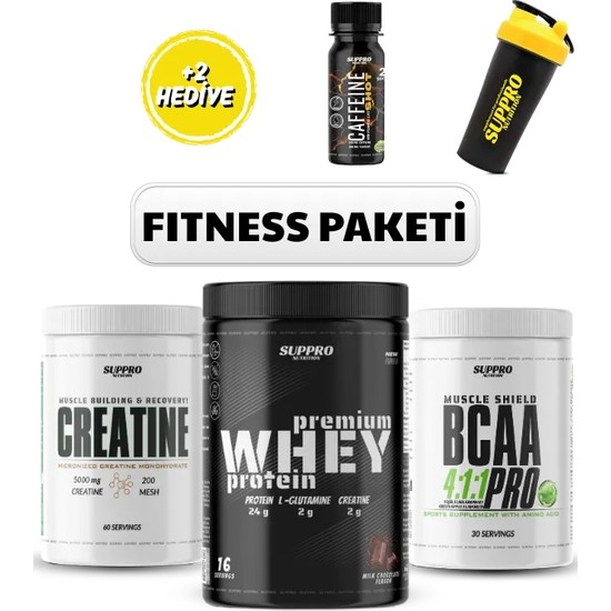 Suppro Nutrition Fitness Paketi Whey Protein + Creatin + Bcaa