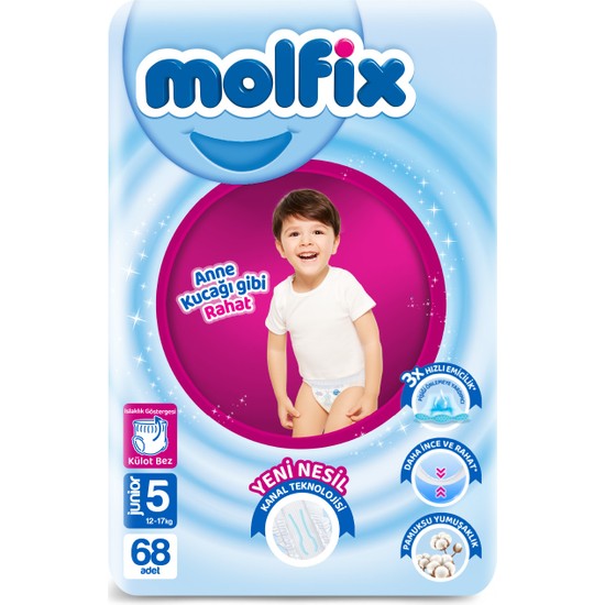 Molfix Külot Bebek Bezi 5 Beden Junior Ultra Fırsat Paketi 68 Adet