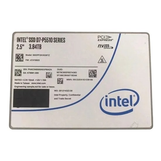 Intel D7-P5510 Series 3.84TB Pcıe Gen4 X4 Nvme U.2 2.5" Server Sunucu SSD SSDPF2KX038TZ