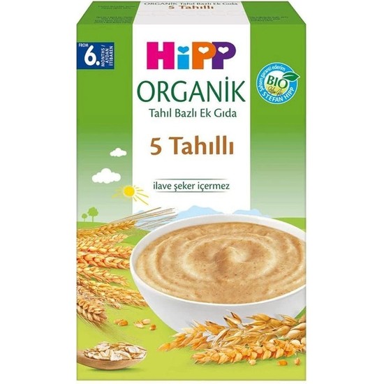 Hipp Organik 5 Tahıllı Kaşık Maması 200 gr 6 Aydan İtibaren Bebekler İçin Doğal İçerik