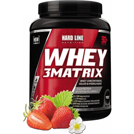 Hardline Nutrition Whey 3 Matrix Çilekli 908 gr Protein Tozu