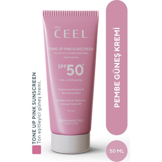 The Ceel Leke Karşıtı Ton Eşitleyen Spf 50+ Pembe Renkli Güneş Kremi | Glutatyon, Hyaluronik Asit 50 ml