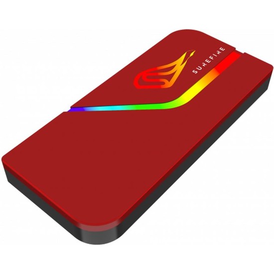 Verbatim SureFire Pyrodrive Slim 1TB USB 3.2 Gen 2 RGB Taşınabilir SSD - Kırmızı