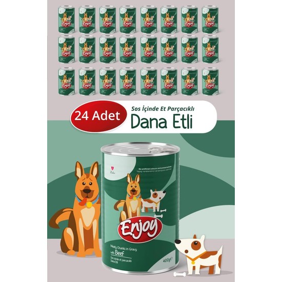 Enjoy Dana Etli Köpek Konservesi Sos Içinde Et Parçacıklı 400 gr X24