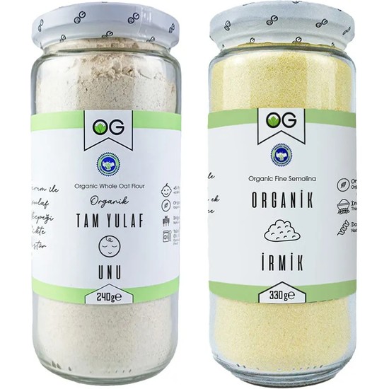 OG natural Organik İrmik Ve Organik Tam Yulaf Unu Seti