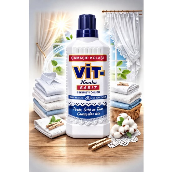 Vit Çamaşır Kolası 500 ml – Tüm Renk ve Kumaşlarda Güvenli Kullanım, Kumaşları Canlandırır ve Dayanıklılığını Artırır