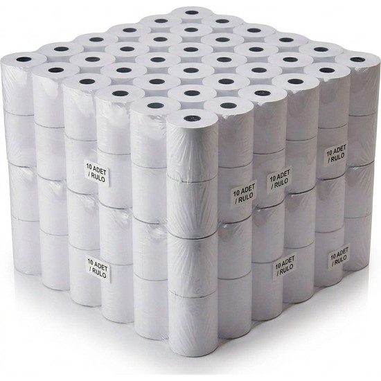 80X80 Termal Yazıcı Rulosu 10 Adet 10'lu Paket (100 Adet Rulo)