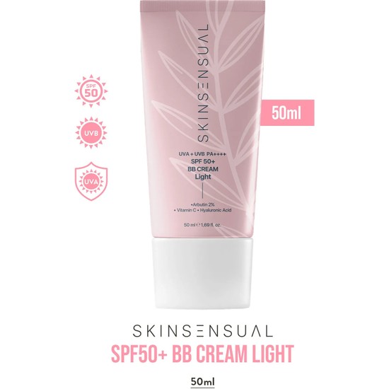 Skin Sensual BB Krem Light 50ml SPF50 PA++++ | Leke Karşıtı, Aydınlık Cilt Görünümü | UVA/UVB Koruma