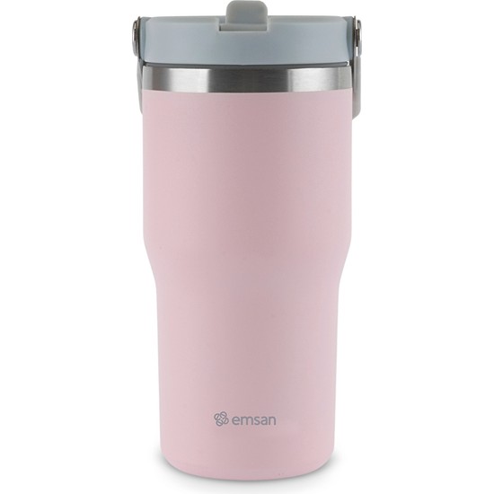 Emsan Star Ice Pipetli Çelik Sızdırmaz Termos Pembe 550 ml