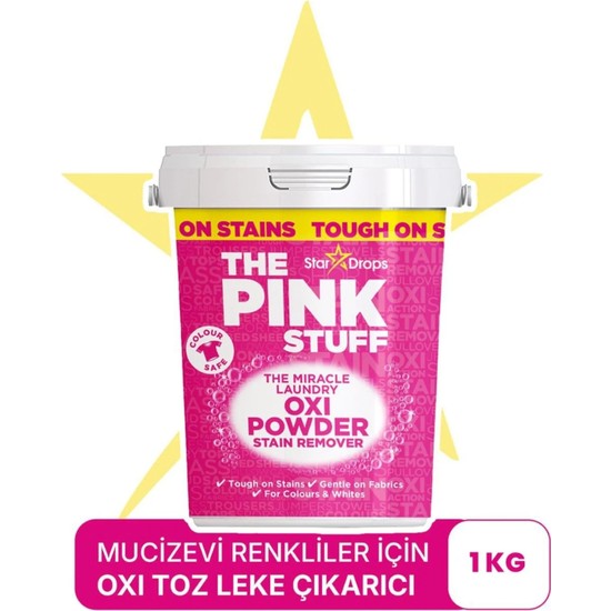 The Pink Stuff Mucizevi Oxi Toz Leke Çıkarıcı 1 kg Renkliler İçin 33 Yıkama Standart Koku