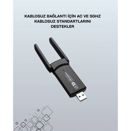 MiraLive Tak-Çalıştır Özellikli Çift Bant Wifi Adaptör – 1200 Mbps