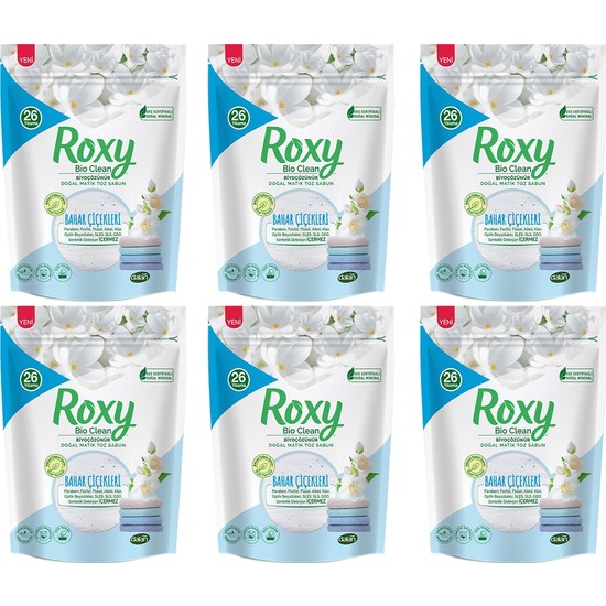 Dalan Roxy Matık Sabun Tozu 800gr Bahar 6 Adet 25 Yıkama Ultra Temizlik ve Leke Çıkarma Gücü