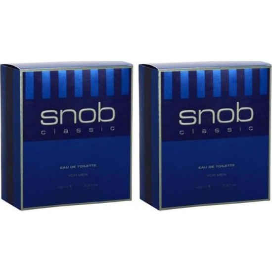 Snob Klasik Erkek EDT Parfüm 100 ml x 2 Ferah Koku ile Cinsiyet: Erkek