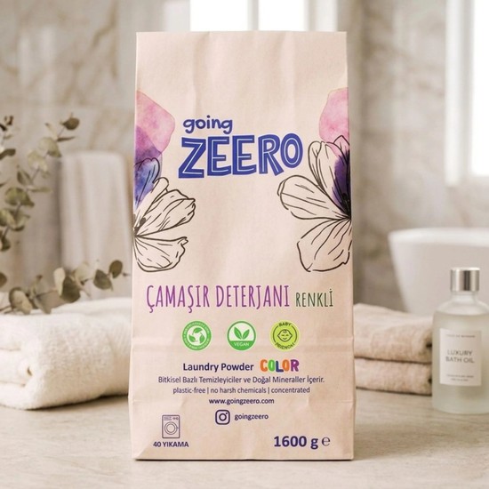 Going Zeero Renkli Çamaşırlar Için Doğal Konsantre Çamaşır Deterjanı - Bitkisel & Mineral Kaynaklı - 40 Yıkama - 1.6 kg