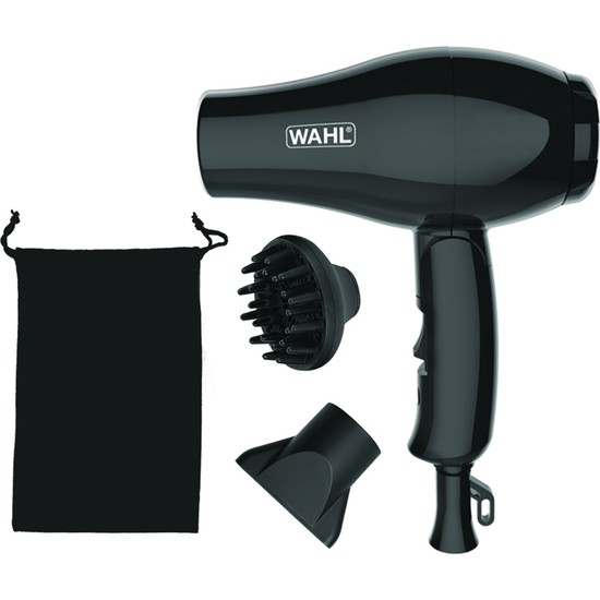 Wahl Seyahat Tipi Saç Kurutma Makinesi 1000 W 2 Kademe Hız Ayarı ve Difüzör ile Kullanım 3402 0470