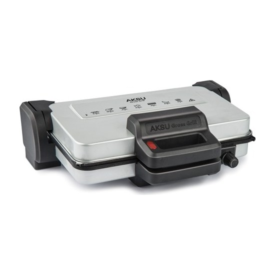 Aksu T 32 Gross Grill 1800 W Güçlü Tost Makinesi Döküm Plaka Özelliği ile Beyaz Renk