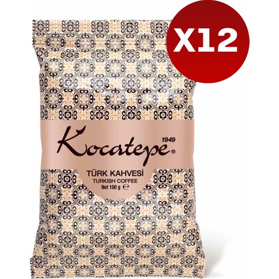 Kocatepe Kahve Türk Kahvesi 100 gr Folyo 12'li Paket Orta Kavrulmuş Geleneksel Lezzet