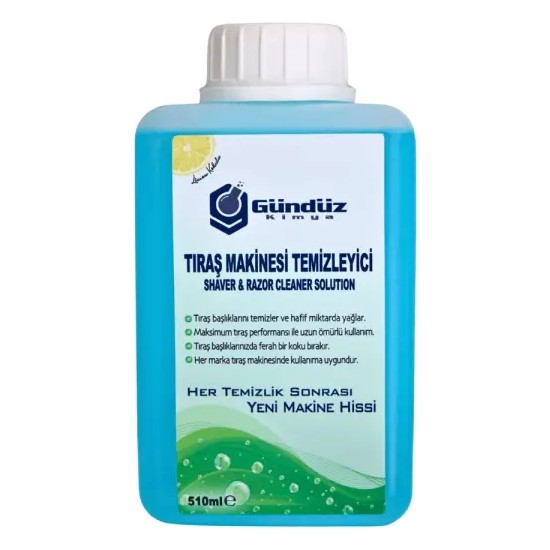 Gündüz Kimya Tıraş Makinesi Temizleme Sıvısı 510 ml Braun Philips Panasonic Uyumlu Derinlemesine Temizlik