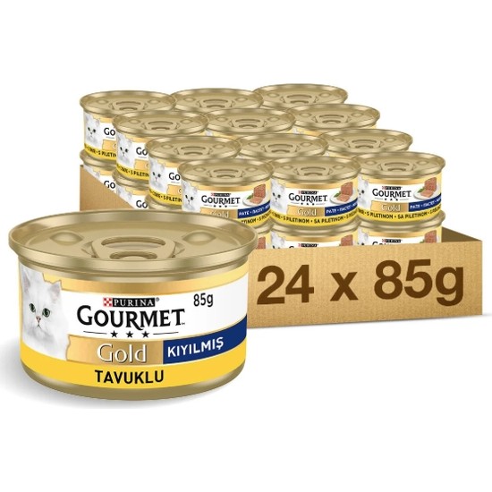 Gourmet Gold Kıyılmış Tavuk Etli Yetişkin Kedi Konservesi 85 Gr x 24 Adet