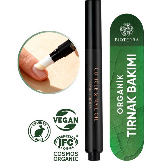 Bioterra Organik Tırnak Eti ve Tırnak Bakım Yağı Yumuşatıcı Özellikli Doğal Yağ