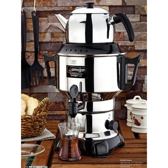 Aldente Süper Sade 6 Litre Gri Çay Makinesi Paslanmaz Çelik Malzeme ile Hızlı Demleme