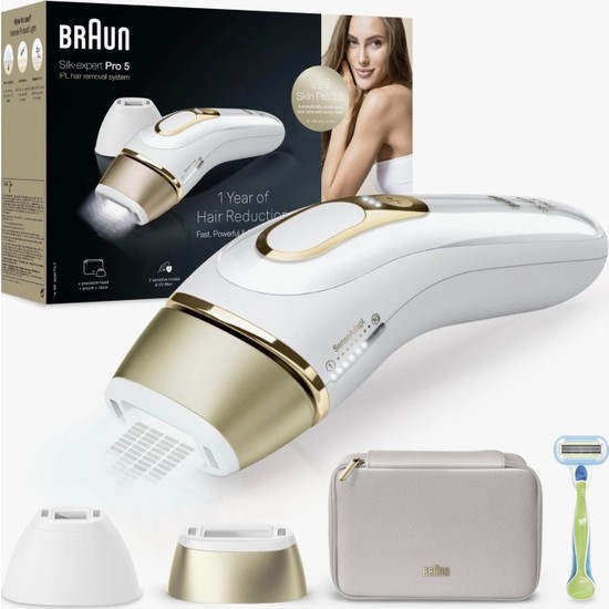 Braun Silk Expert Pro 5, Evde Tüy Alma, Çanta, Venus Traş Makinesi, 2 Başlık Ile, PL5152