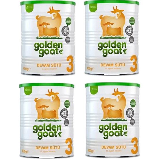 Golden Goat 3 Toz Keçi Devam Sütü 400 gr 12 Aydan İtibaren Sütlü İçerik 4 Adet
