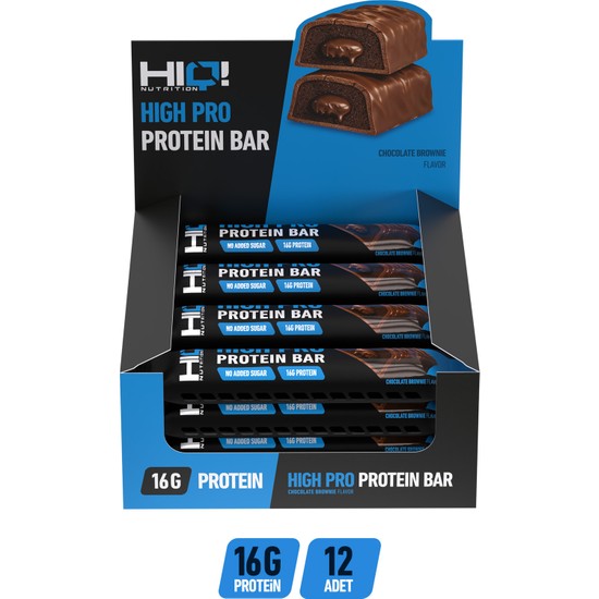 HIQ Nutrition Hıq High Pro Protein Bar 12 Adet 55g Sütlü Çikolata Brownie Aromalı