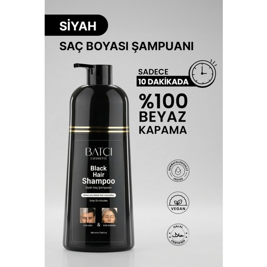 Batçı Hair Atelier Saç Siyahlaştıran Anında Etkili Beyaz Kapatıcı Şampuan 350 ml