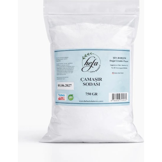Hefa Şifa Bahçesi Çamaşır Sodası 750 gr 10 Yıkama Beyazlar İçin Güçlü Temizlik
