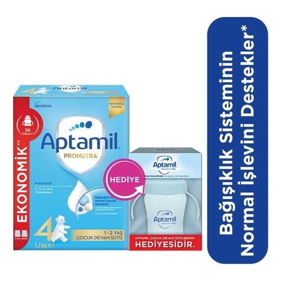 Aptamil 4 Toz Devam Sütü 1200 gr 1 Yaş+ İçerik Hediye Suluk ile Bağışıklık Destekleyici