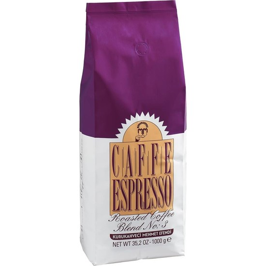 Kurukahveci Mehmet Efendi 1000gr ESPRESSO Roasted Coffe Blend Çekirdek Kahve No:3 ( WT 35,2 Oz)