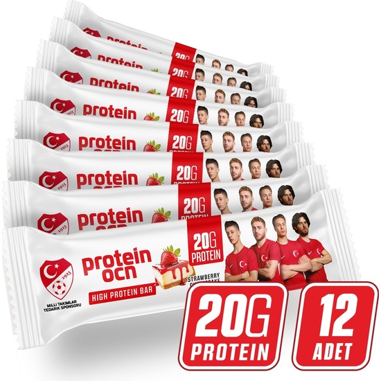 Proteinocean Protein Bar -  Strawberry Cheesecake - 50g X  12  Adet