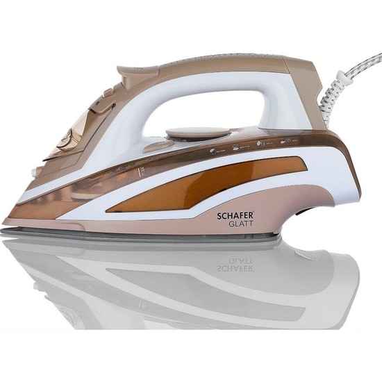 Schafer Glatt 2200 W Buharlı Ütü Bej Renk Seramik Taban Damlama Önleyici ve Güçlü Performans