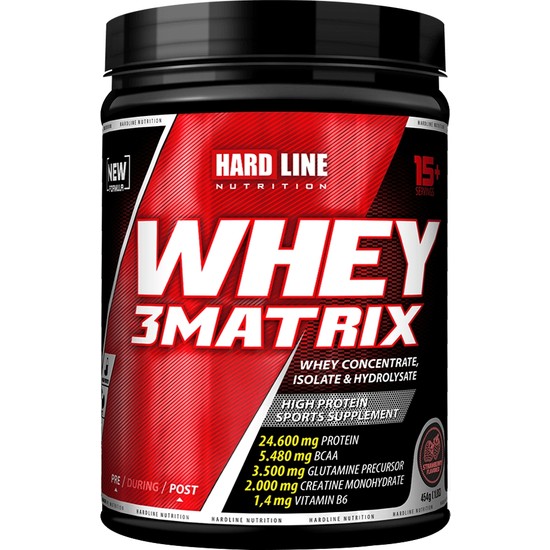 Hardline Nutrition Whey 3 Matrix Çilekli 454 gr Bcaa Aminoasit İçeren Kas Geliştirme Ürünü Türkiye Menşeli