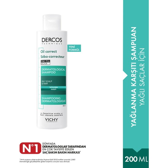 Vichy Dercos Yağlanma Karşıtı Şampuan 200 ml