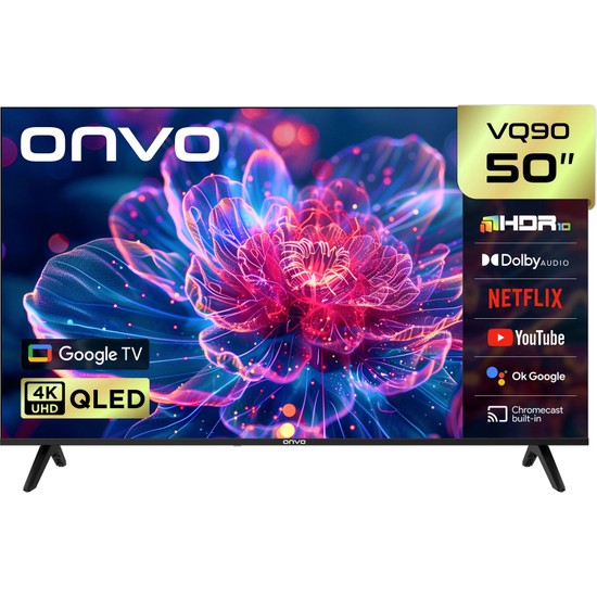 Onvo 50VQ90F3UA 50'' 127 Ekran Uydu Alıcılı 4K Ultra HD Google Smart QLED TV