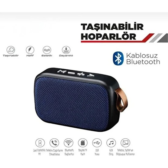 Carub Taşınabilir Bluetooth Mini Hoparlör USB Aux SD Kart Özellikli Hafif ve Estetik Tasarım