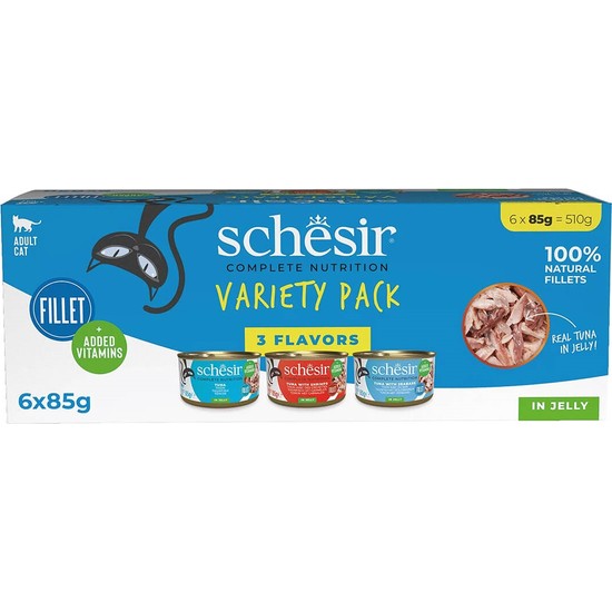Schesir Tam ve Dengeli Fillet Kedi Konservesi 6 Al 5 Öde (6 x 85 Gr)