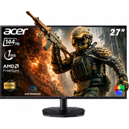 Acer KG270 P0 27" 1920 x 1080 144 Hz VA Panel Oyuncu Monitörü UM.HX0EE.047 1ms Tepki Süresi