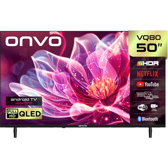 Onvo 50VQ80F2FA 50'' 127 Ekran Uydu Alıcılı Full HD WhaleOS QLED TV