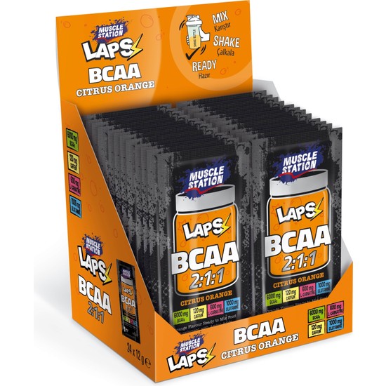 Muscle Station BCAA Citrus Orange 24 X 12 Gr Amino Asit Toz Enerji Desteği
