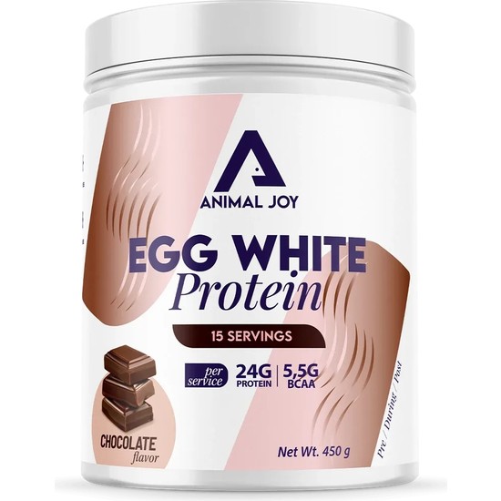 Animal Joy Çikolata Aromalı Yumurta Beyazı Protein Tozu 450 gr 15 Porsiyon Enerji Desteği