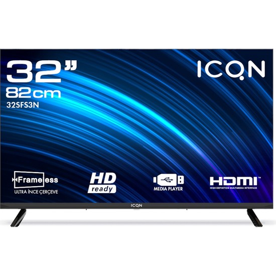 Icqn 32SFS3N 32 Ekran 82 cm LED Televizyon 1920 x 1080 Full HD Çözünürlük Dahili Uydu Alıcılı