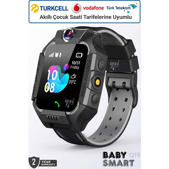 BabySmart Q19 LBS Konumlu Akıllı Çocuk Takip Saati Sim Kartlı Arama, Kameralı, Gizli Dinleme Özellikli