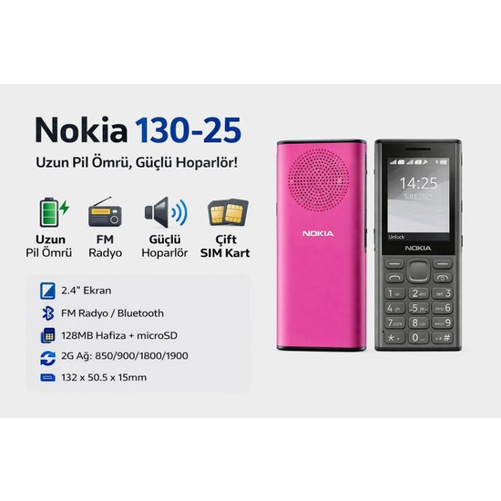 Nokia Büyük Ekran Büyük Tuş Yüksek Ses Yaşlıya Askere
