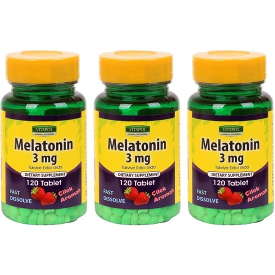 Vitapol Çilek Aromalı Fast Dissolve Tablet 3X120 Günlük Kullanıma Uygun Pratik Takviye