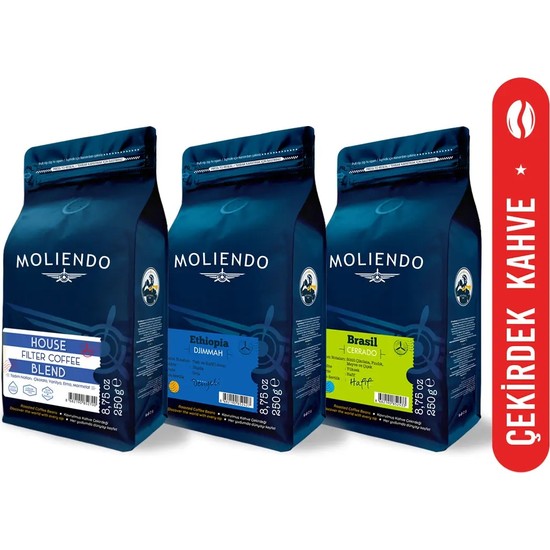Moliendo Ekonomik Filtre Kahve Avantaj Paketi (Çekirdek Kahve) 3*250 g